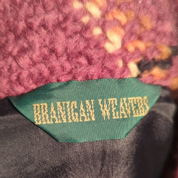 Branigan Weavers Boxy Nubby mauve/ cream/black Jacket Wool Plaid Pattern sz M - Picture 2 of 7